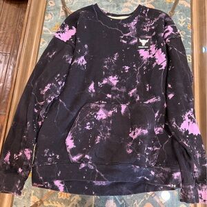 Black & Purple Tie-Dye Pullover Sweatshirt